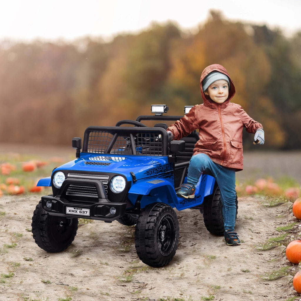 Auto per Bambini 12V Fuoristrada con Telecomando e Luci ¨C Minimal ¨C Blu