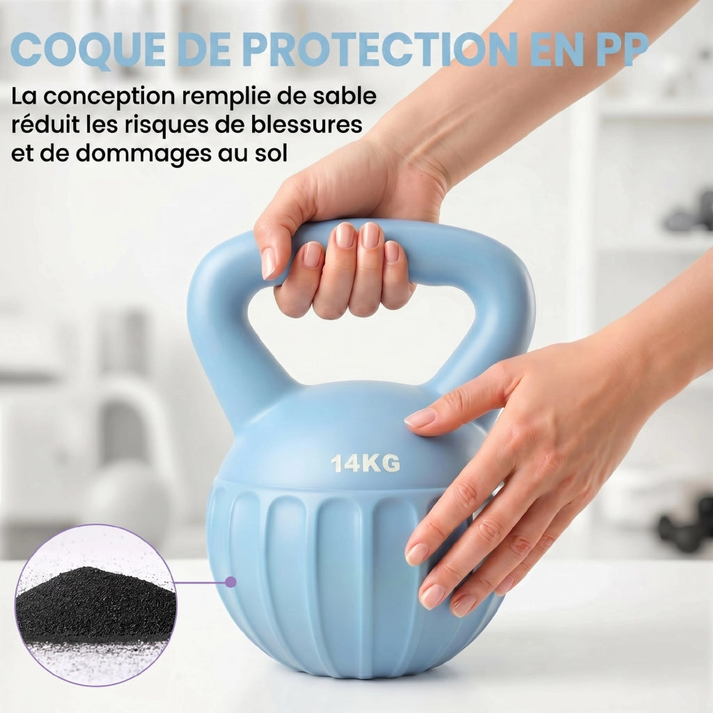 Kettlebell ¨C Zephmum ¨C 14 kg, Antiscivolo, Blu