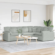 Divano Modulare con Cuscini in Velluto Grigio Chiaro 3321159