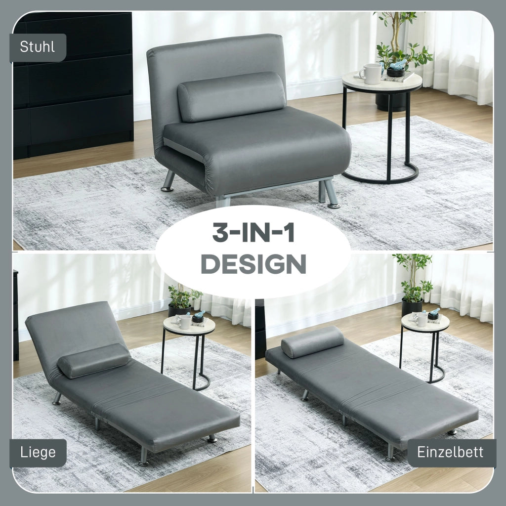 Poltrona Letto Klappbar ¨C Minimal ¨C Grigio 75x70x75 cm