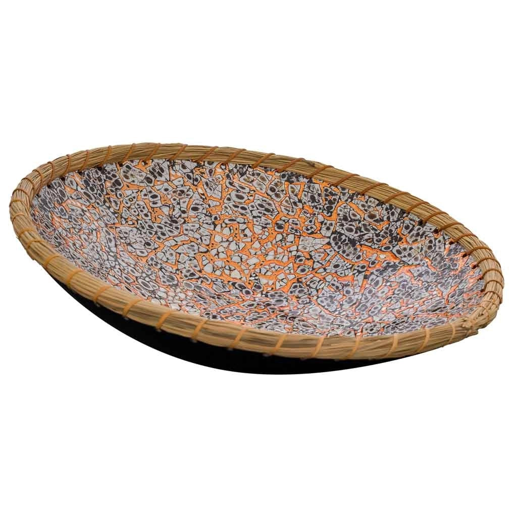 Ciotola in ceramica marrone 31,5x31,5x8h