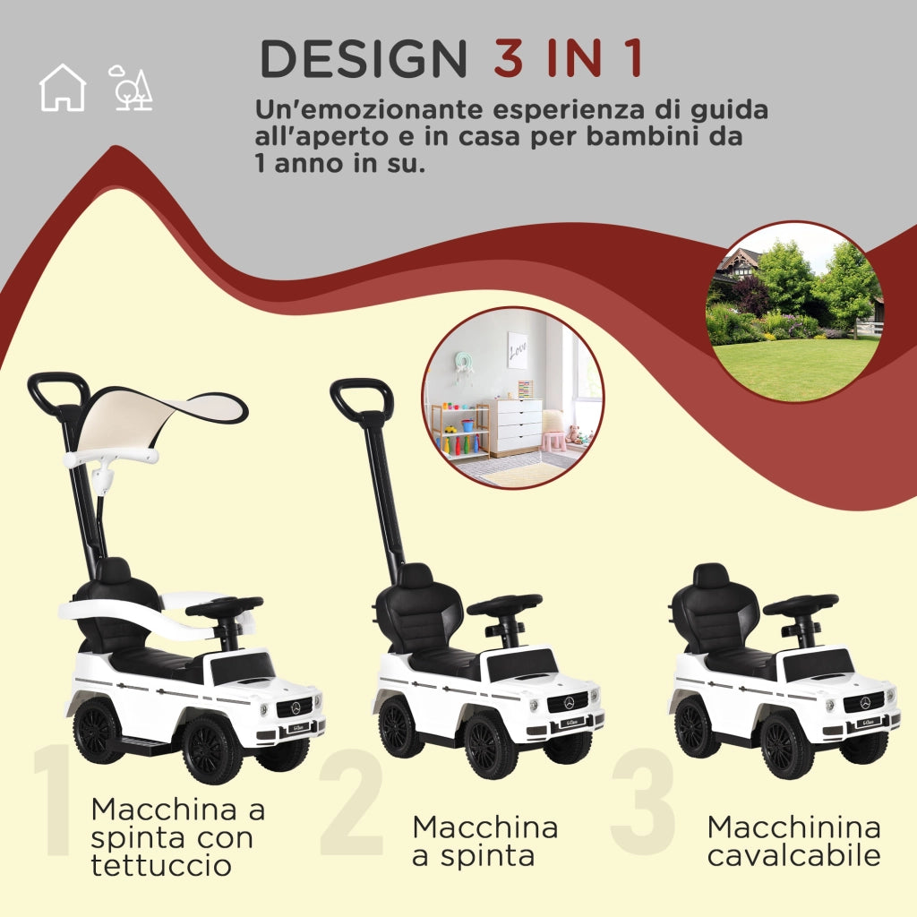 Macchina a Spinta per Bambini ¨C Minimal ¨C Bianco 85.5x40.5x95 cm