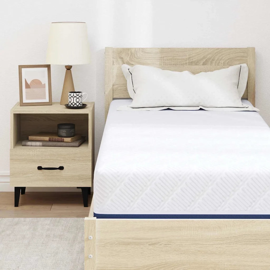 Materasso-Materasso per letto Bianco e Blu 80 x 200 cm Tessuto Jacquard