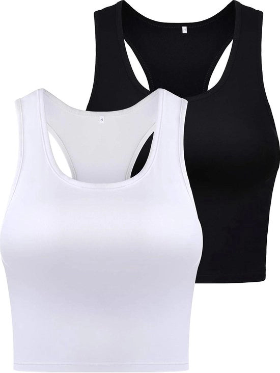 Crop Top Base per Donne - Nero - Materiale Stretch - Comodo e Stilistico