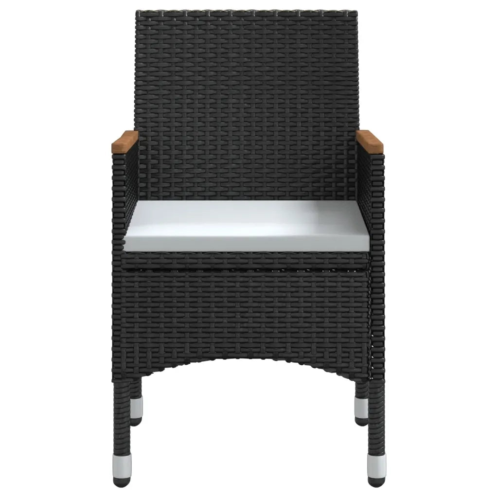 Set da Pranzo da Giardino 5 pz con Cuscini Nero 3099330