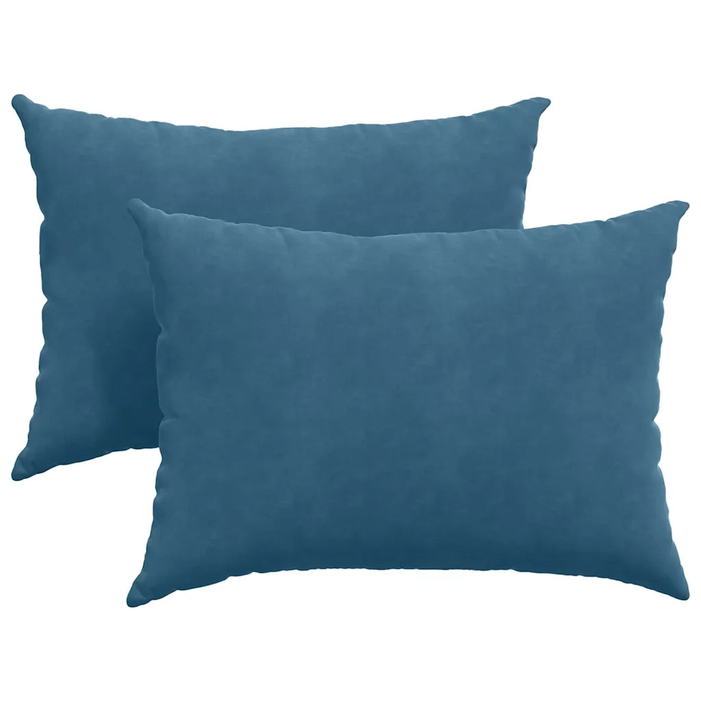 Cuscini da Divano 2 pz-Set di 2 Cuscini per Sofa Blu 70 x 50 cm Tessuto in Cords 505463