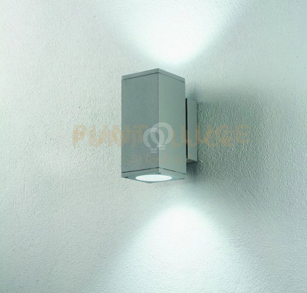 APPLIQUE PER ESTERNI NEVADA 2 LUCI ATTACCO GU10 SILVER H.22,5CM