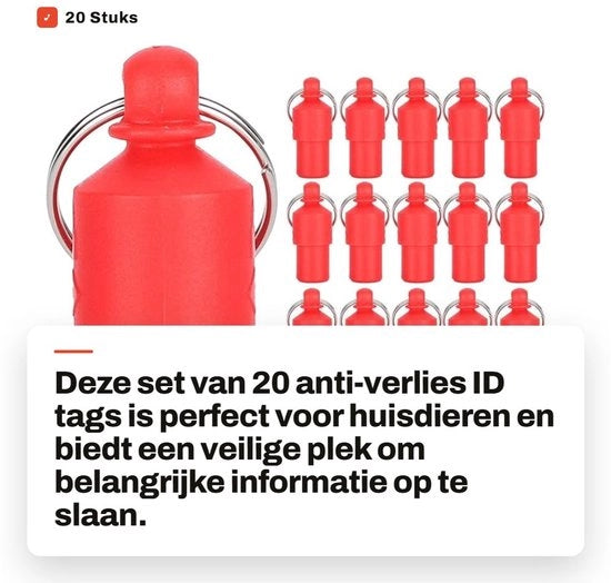 Etichetta di Identificazione per Animali Domestici - 20 pezzi - Etichetta Antiperdita - Hanger per Collare - Nome di Identificazione per Animali Domestici - Facile da Attaccare - Etichetta per Animali Domestici