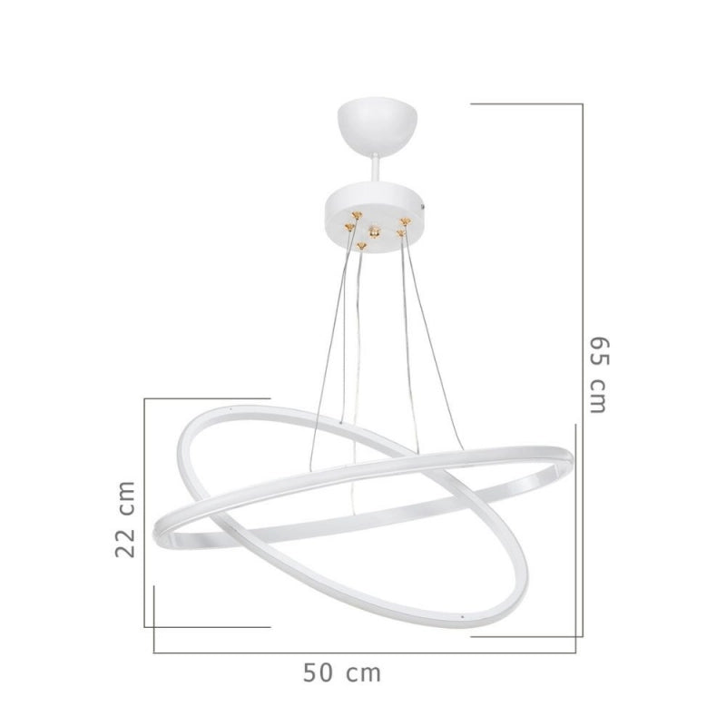 Lampada a sospensione Muso due anelli bianchi Led MDL4438