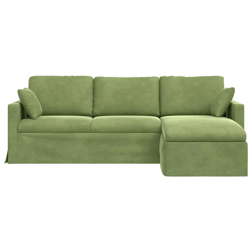 Divano Verde chiaro 228 x 134 x 80 cm Velluto 42024470