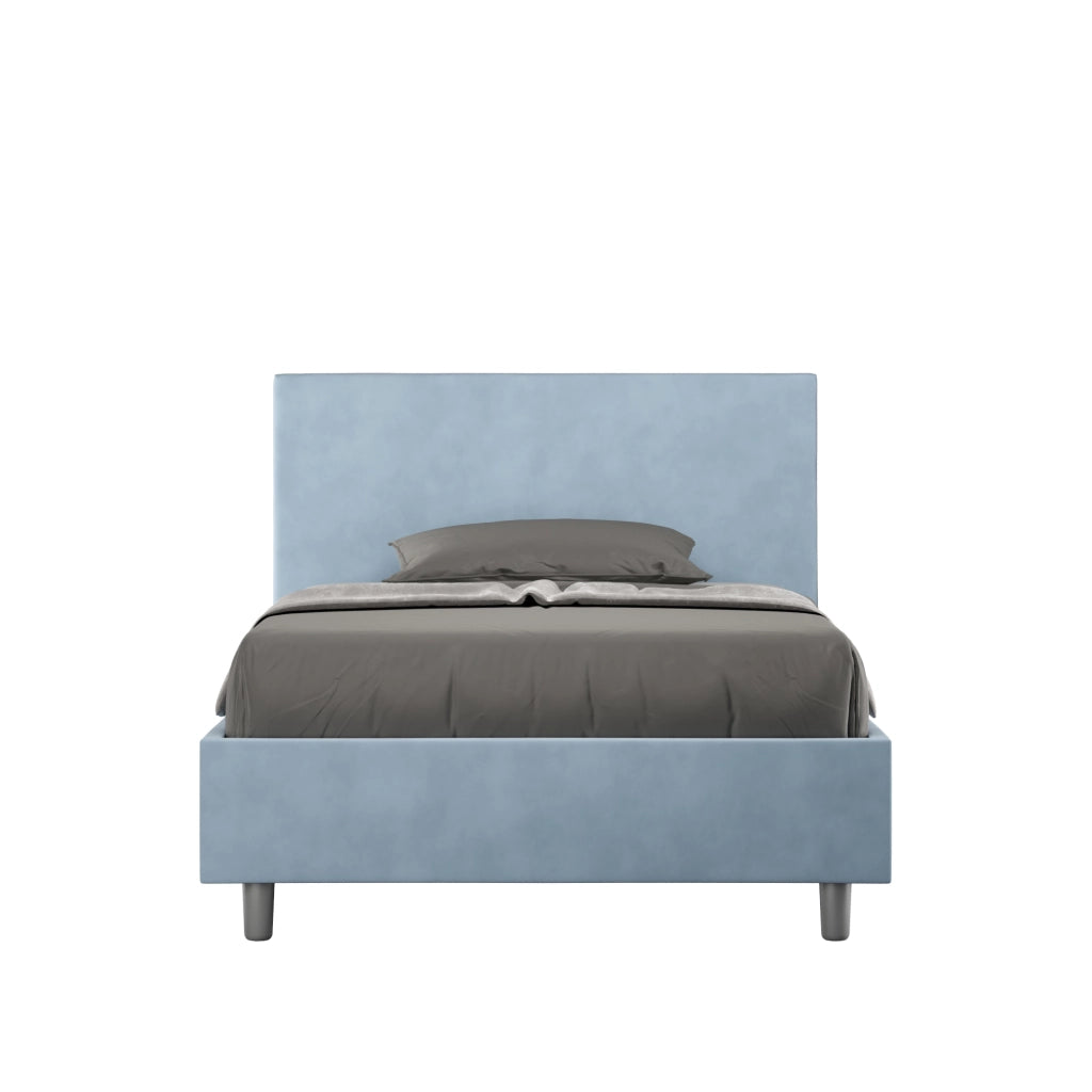 BS COM Letto una piazza e mezza contenitore imbottito 120x190 microfibra azzurro