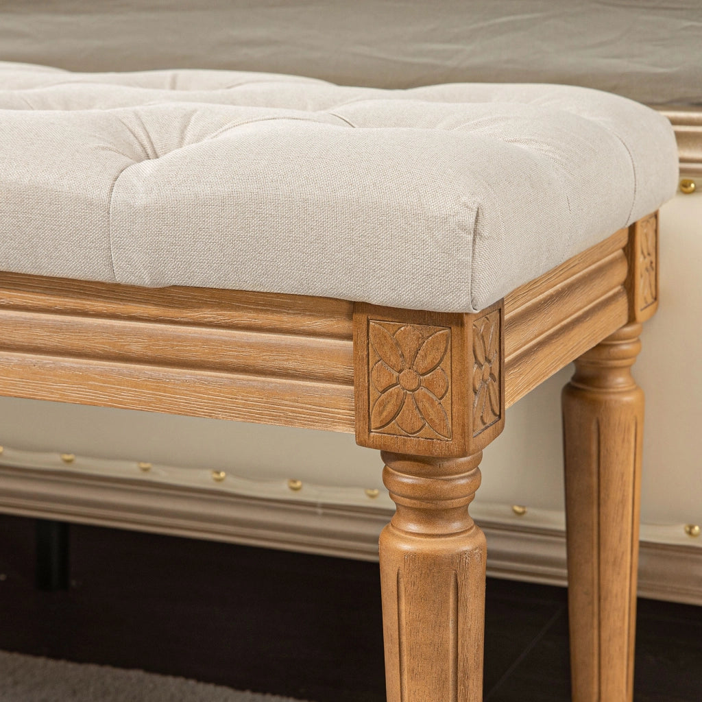 Letto imbottito con testiera ¨C Minimal ¨C 120x41x48cm, crema