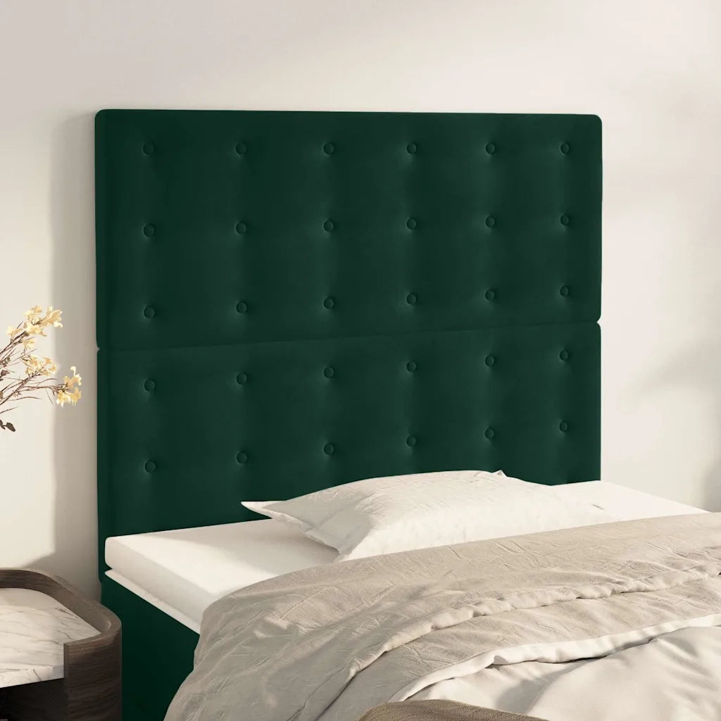 Testiera | Testata Verde Scuro 90x5x118/128 cm Velluto