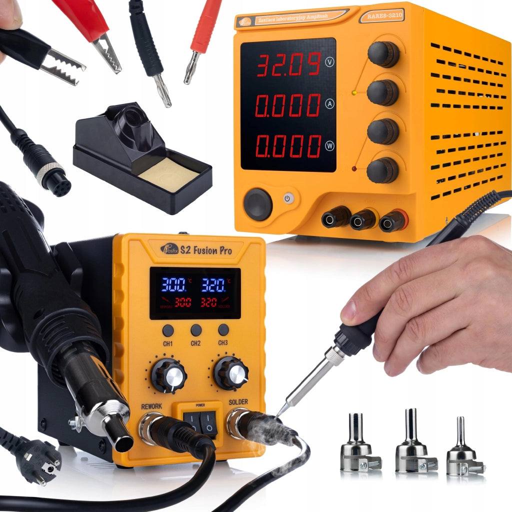 Zasilatore da Laboratorio 32V 10A + Stazione Saldante 2in1 Rosfix S2 Fusion Pro – Display LCD, Protezione Avanzata