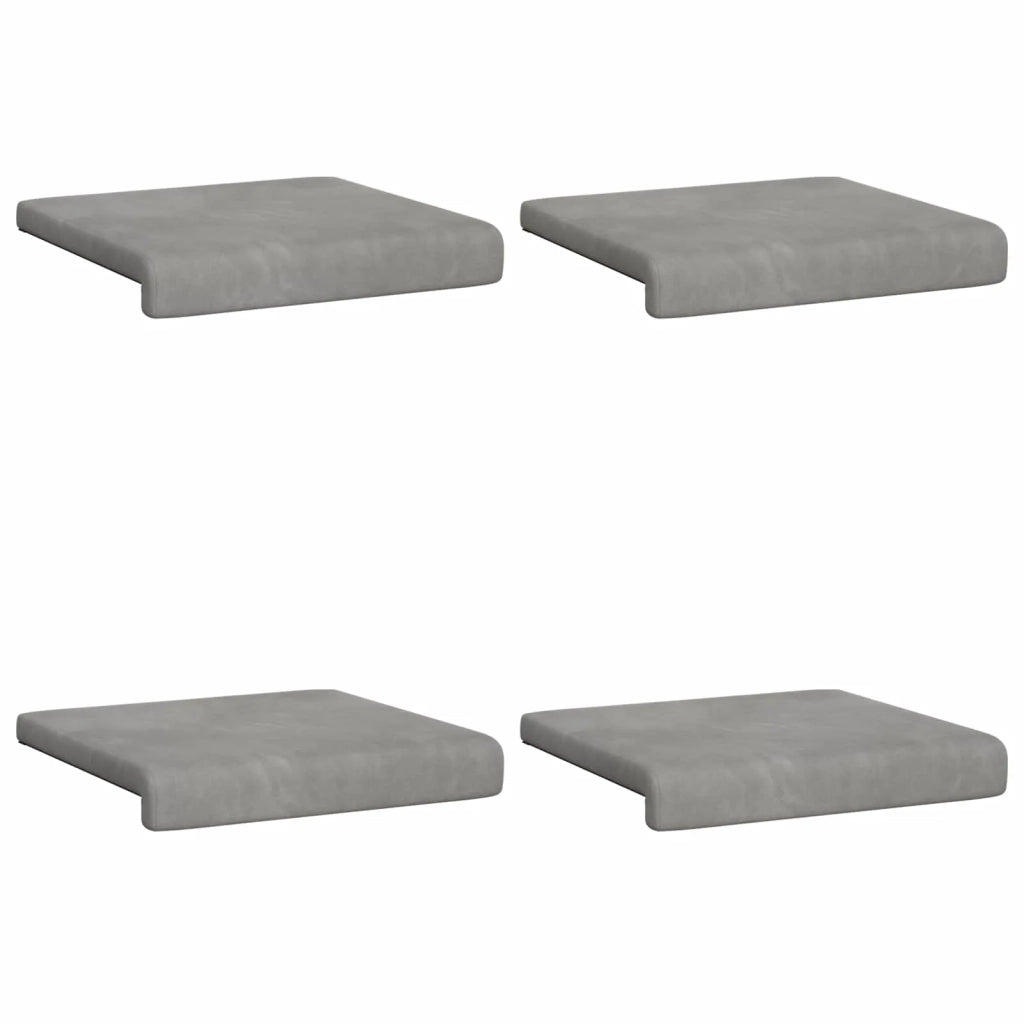 Cuscino per panchina 4 pcs Velluto Grigio Chiaro 42043098