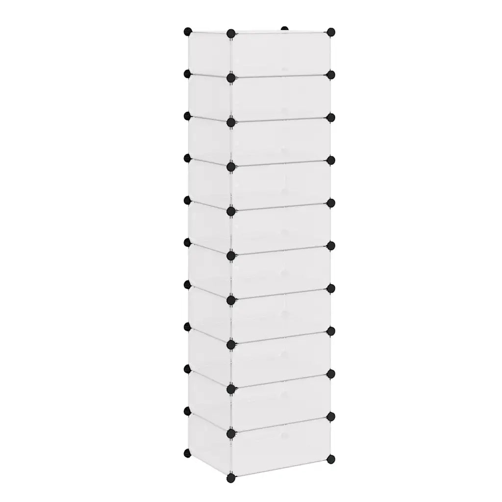 Scarpiera Modulare a 10 Scomparti-Scaffale per scarpe Bianca