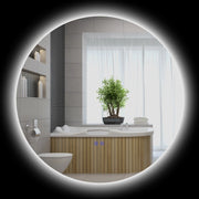 Specchio da bagno rotondo con luce LED antibu¨¦e ¨C Minimal ¨C Grigio 70 cm