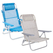 Sedia a sdraio blu con braccioli 62x63x78