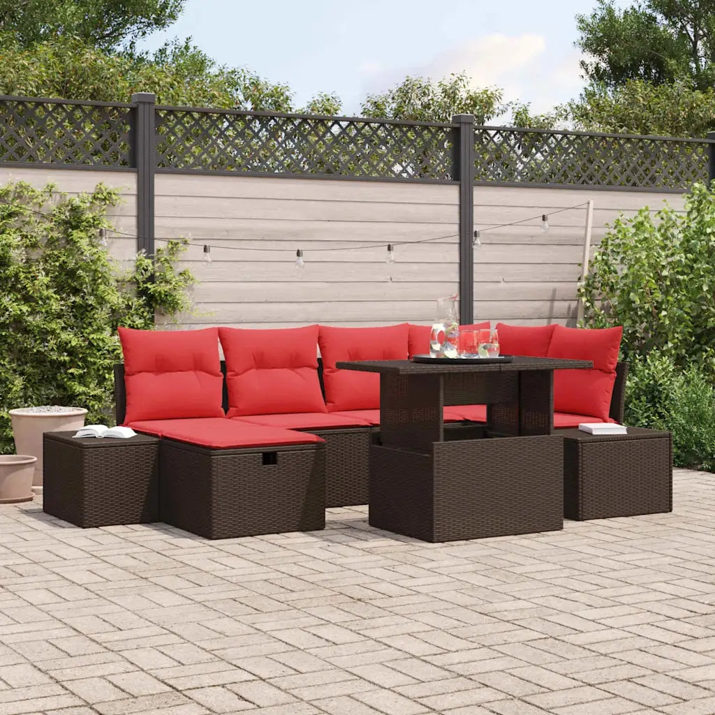 Set Divano da Giardino con cuscino 7 pcs polyrattan 3359881