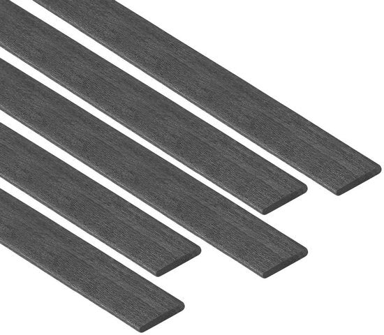 Strisce di fibra di carbonio per modellismo - 5 pezzi - 1mm di spessore - 5mm di larghezza - 200mm di lunghezza