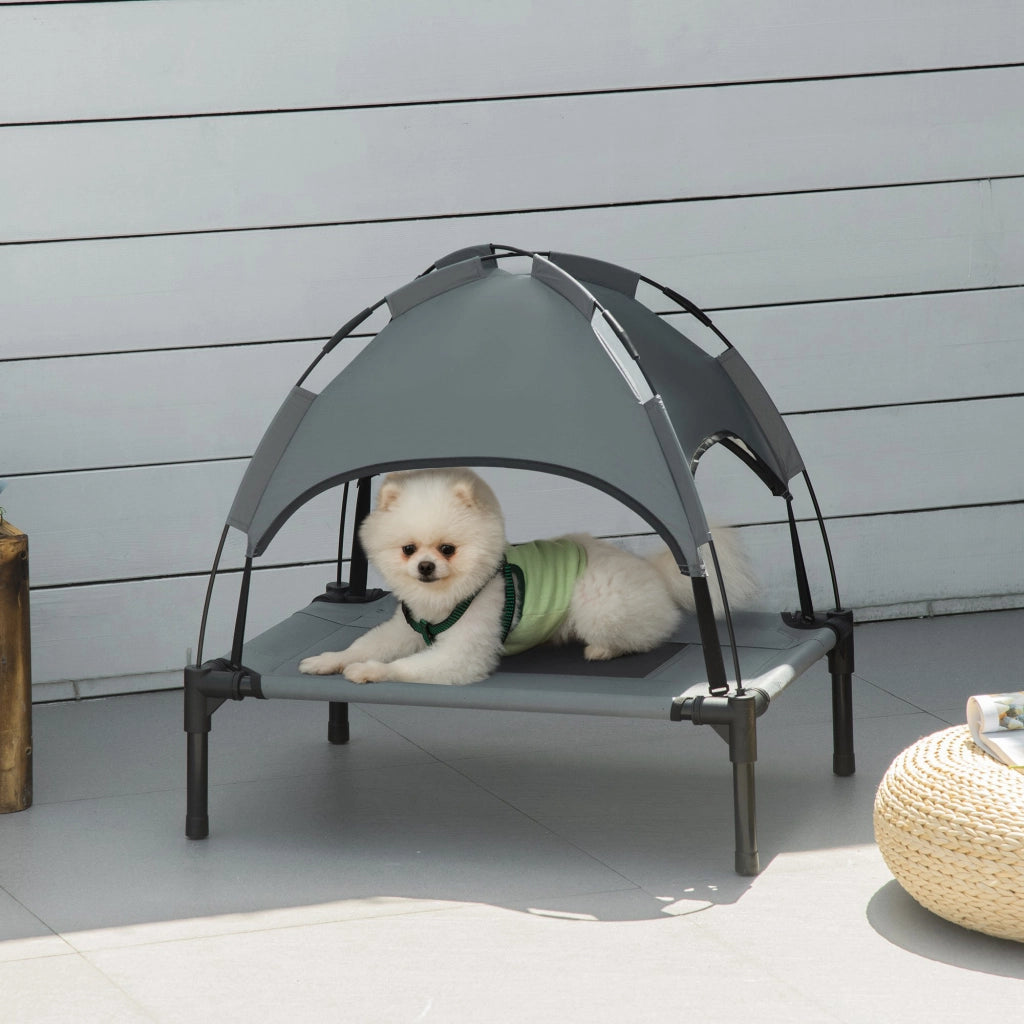 Cuccia per Cani con Baldacchino ¨C Minimal ¨C Grigio 61x46x62 cm