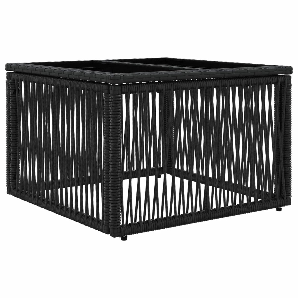 Set Divano da Giardino 4 pz | Set Salotto da Giardino Nero polyrattan