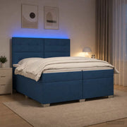 Letto box spring con materasso Blu 200 x 200 cm Tessuto 3454956