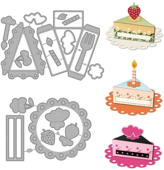 Taglierini 3D Torta - Forme di Frutta - Incisione - Crea Carte - Fai da Te Decorazioni in Carta - Acciaio Inossidabile 160x110mm