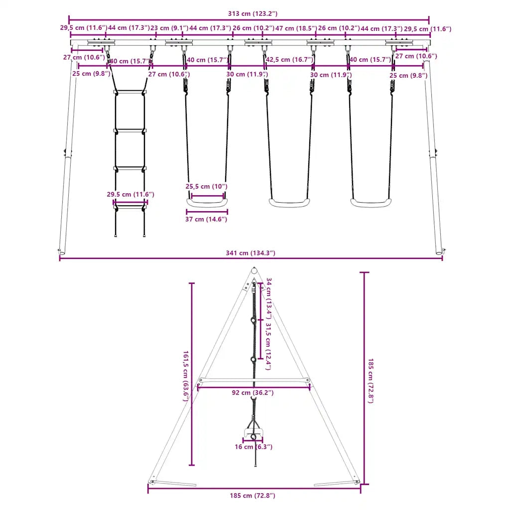 Set Gioco da Esterno con Altalene e Scala CFW1249564