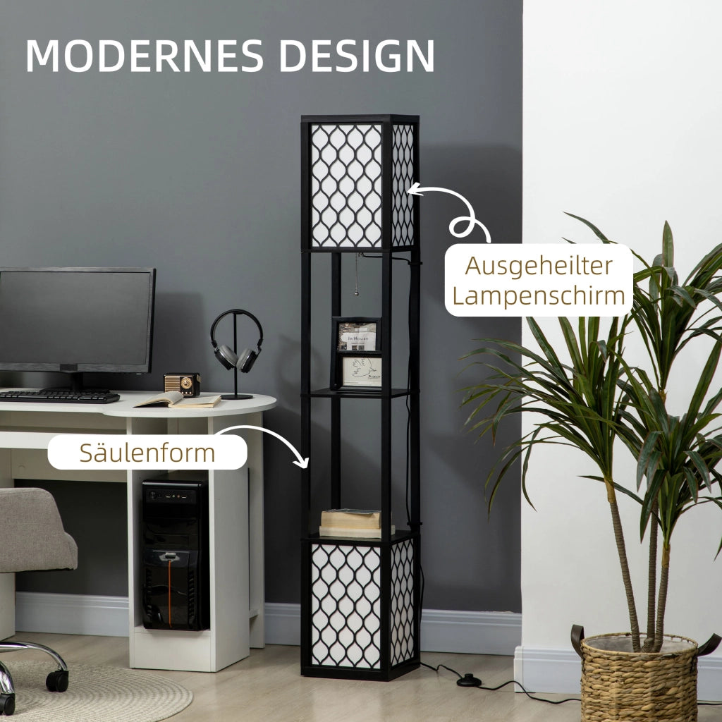 Lampada da terra moderna ¨C Minimal ¨C 26x26x156 cm, nero e bianco