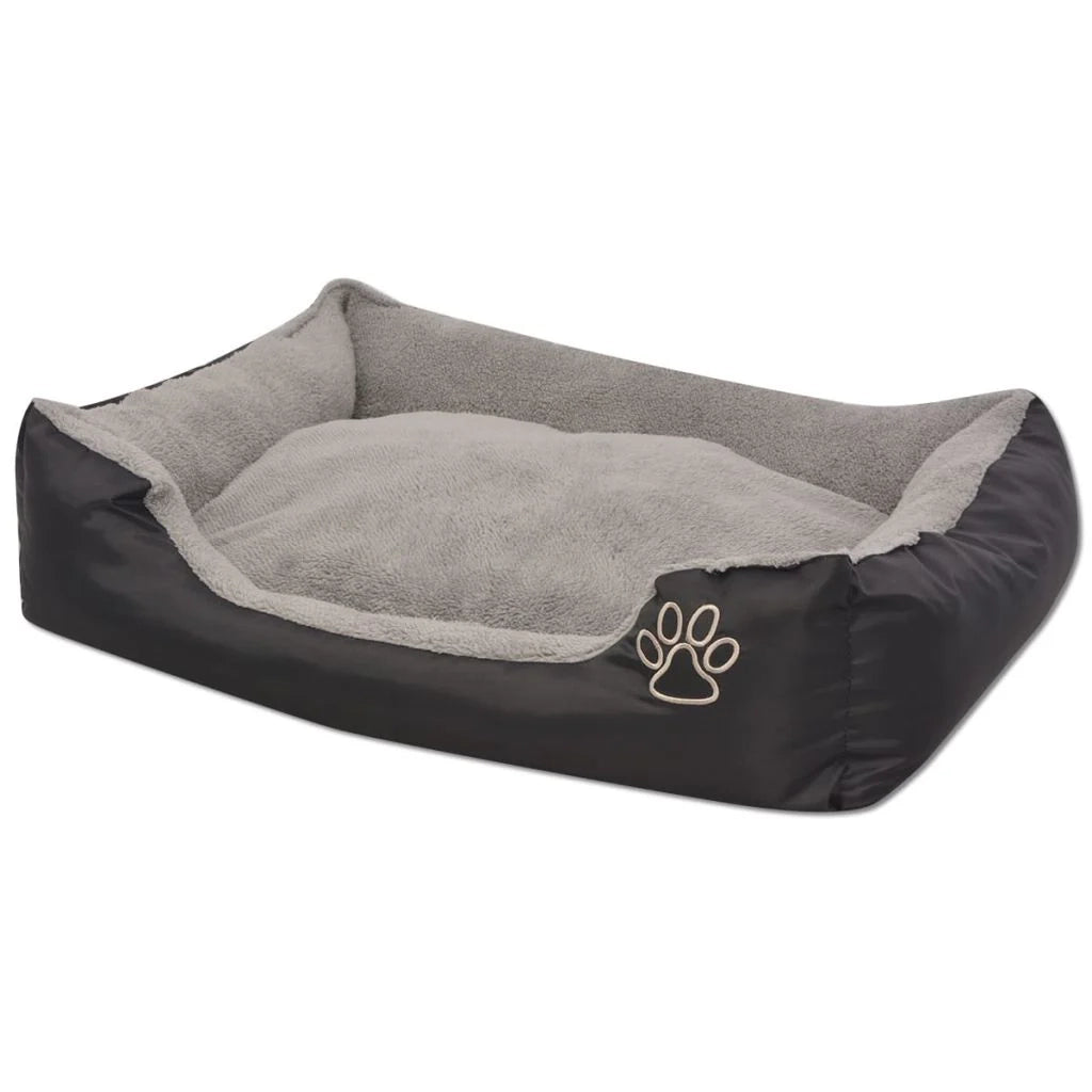 Cuccia per cani con cuscino imbottito 90 cm nero 02_0001574