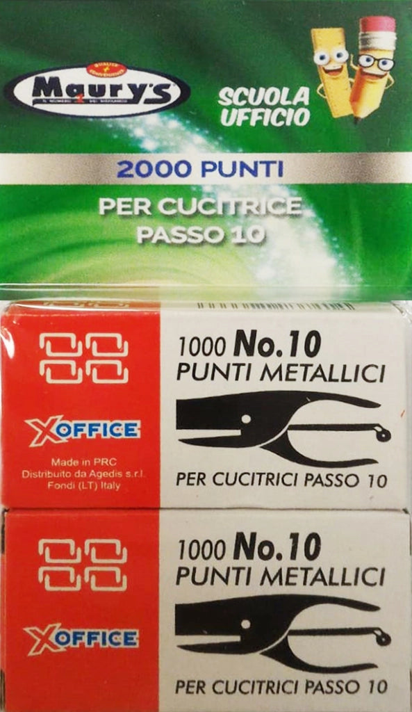MAURY'S 2000 PUNTI METALLICI UNIVERSALI PER CUCITRICE PASSO 10