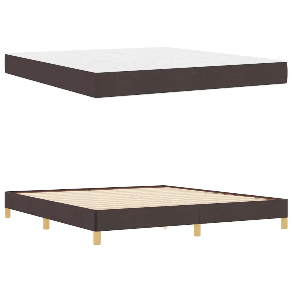 Letto a molle con materasso Marrone Scuro 180 x 200 cm Tessuto
