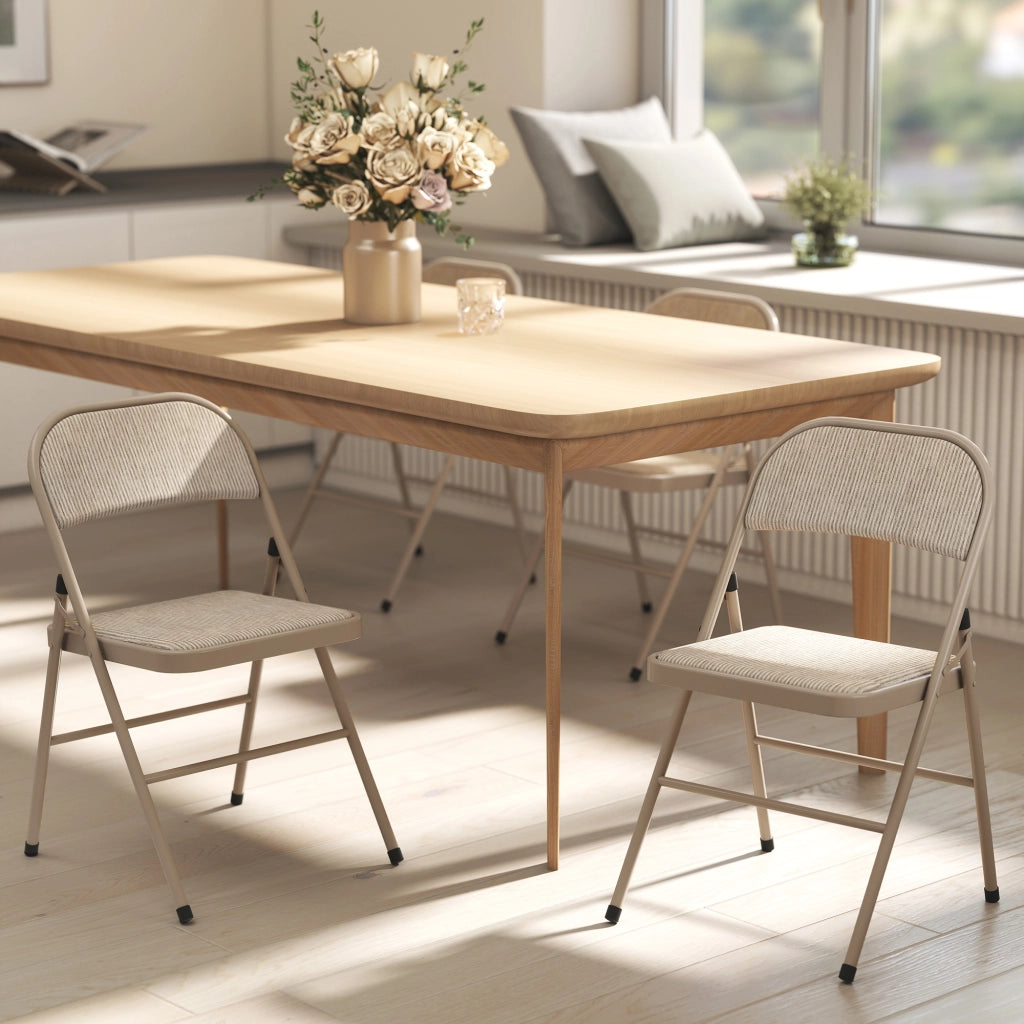 Sedia pieghevole da pranzo ¨C zephmum ¨C beige 45x46x78 cm