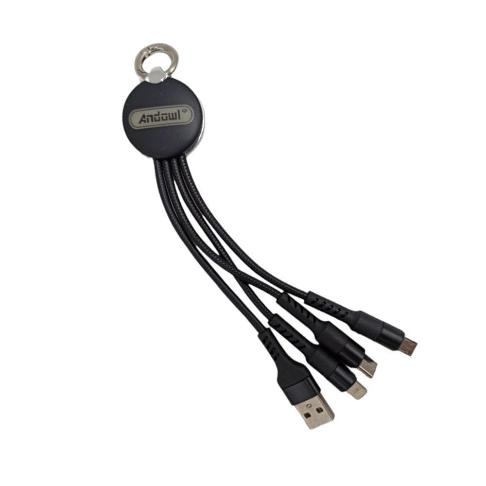 Trade Shop - Cavo Portachiavi 3 In 1 Usb Lightning Type-c Micro Usb Caricatore 0,2 Mt Q-c18 -