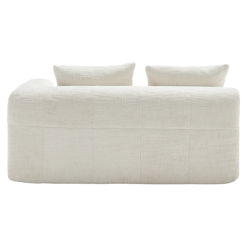 Divano 2 Posti con Cuscini e Tasche Laterali ¨C MINIMAL ¨C Beige, Tessuto Morbido