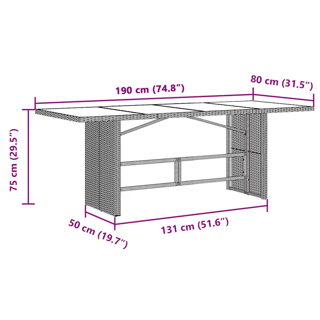 Set Bistrò da Giardino 9 pz con Cuscini in Polyrattan Marrone 3277216