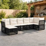 Set Divano da Giardino 7 pz Nero polyrattan 3434296