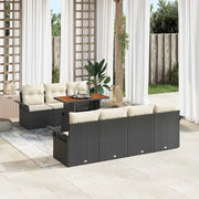Set Divano da Giardino con cuscino 8 pcs Nero e crema 3349291