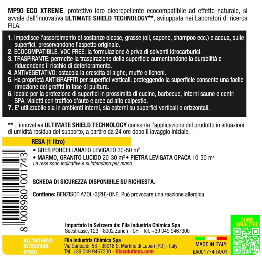 Fila Mp90 Eco Xtreme Lt.5 Protettivo Antimacchia Per Superfici Lucide Base Acqua