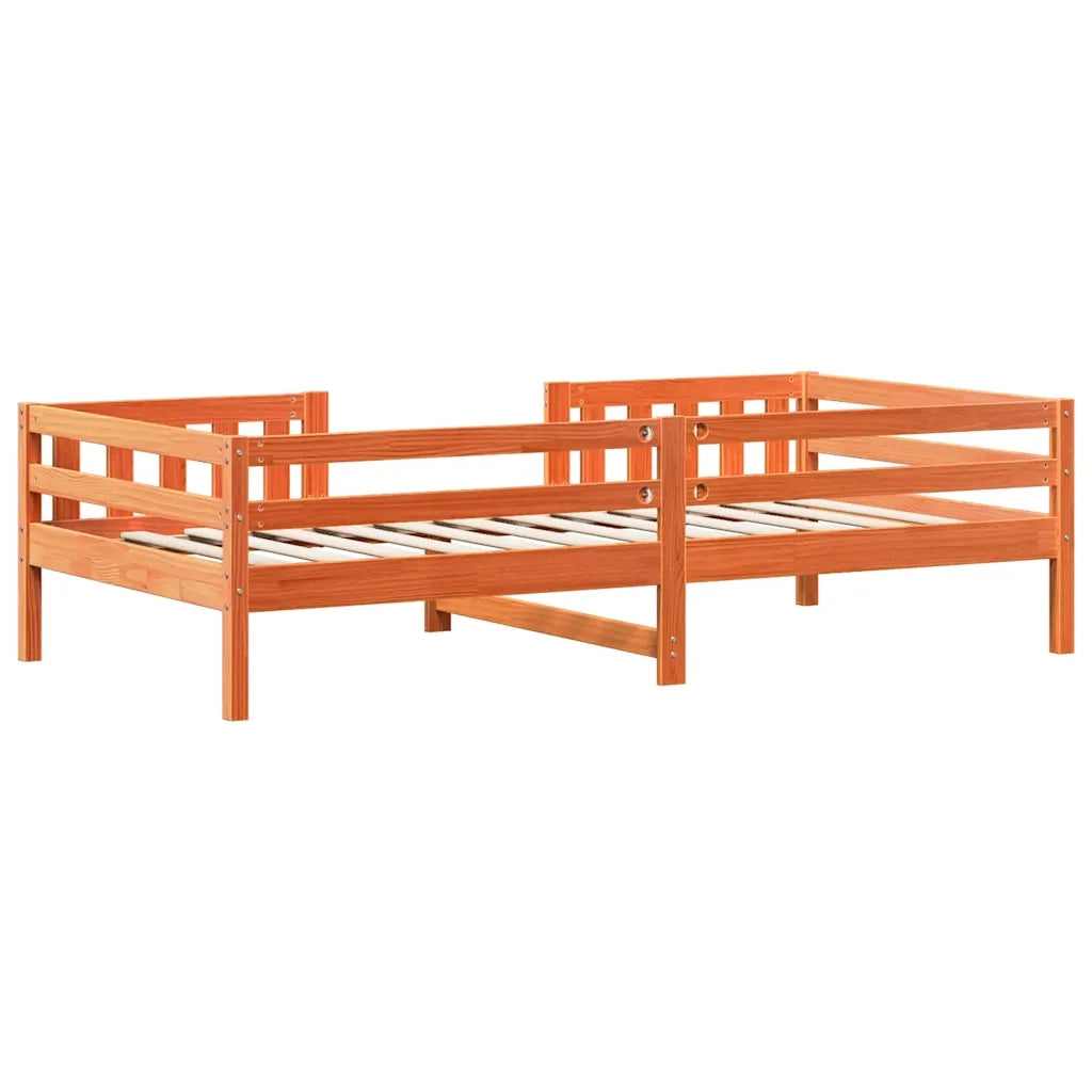 Letto senza Materasso Marrone Cera 100x200 cm in Legno di Pino 846972