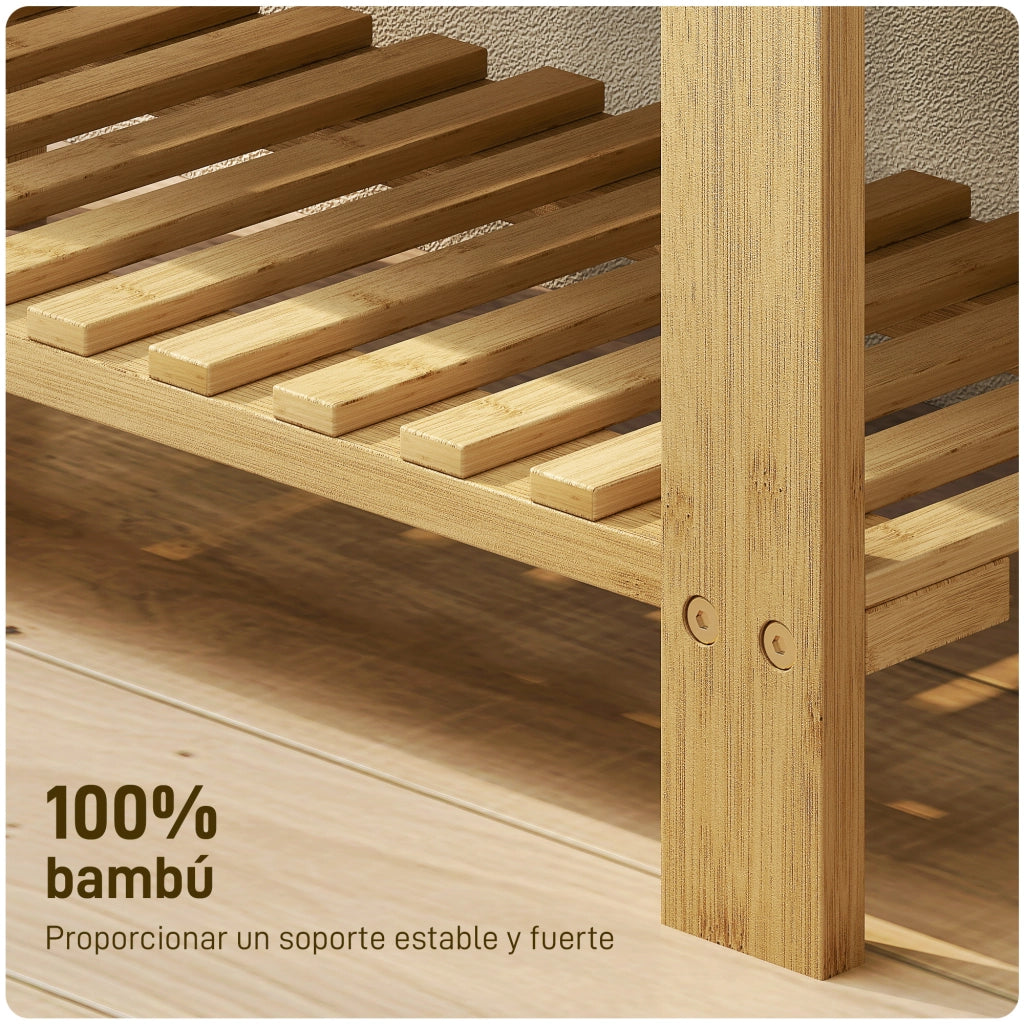 Scarpiera in Bamb¨´ con Cuscino ¨C Minimal ¨C Grigio 60x29x49 cm