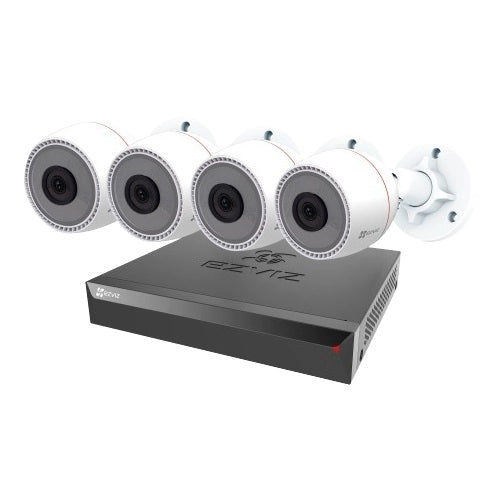 EZVIZ CS-BN3424A0-E30 Kit Videosorveglianza Nvr 4 Canali Poe IP Telecamere 2 mpx Full Hd