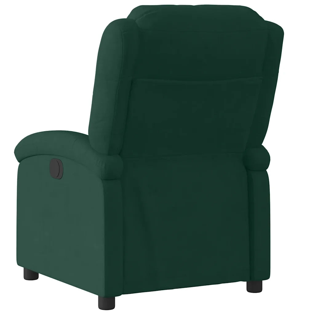 Poltrona | Sedia Relax Reclinabile Verde Scuro in Velluto