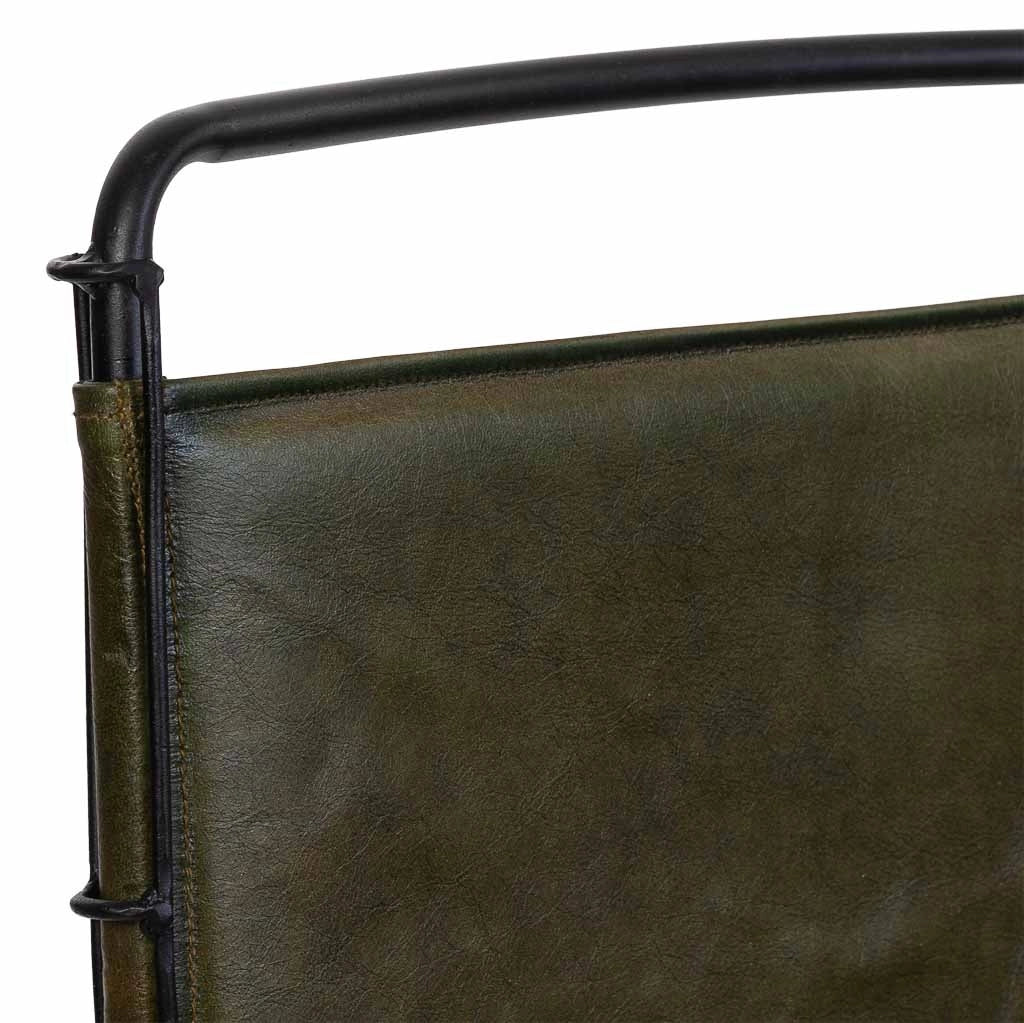 Sedia in metallo e pelle marrone 48x46x89