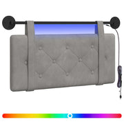 Testiera | Testata sospesa Con luce LED Grigio Chiaro Velluto