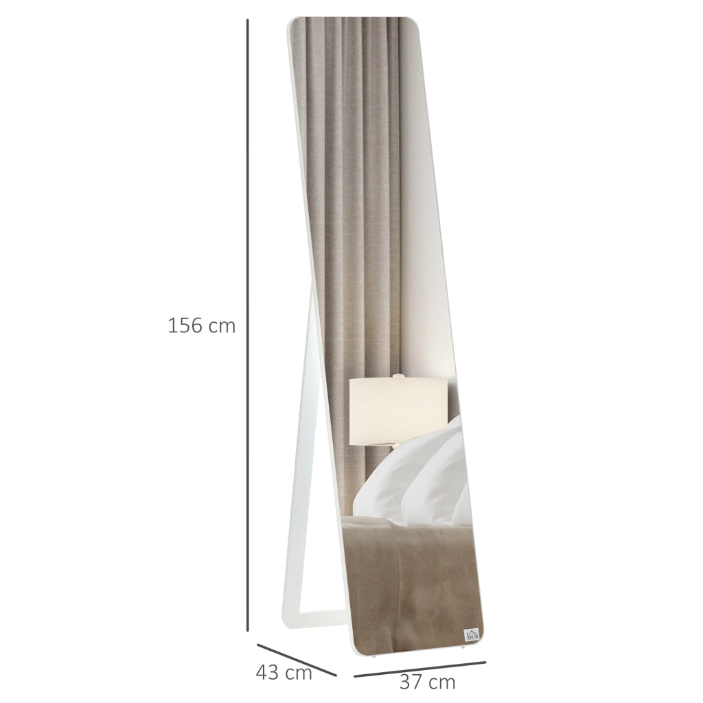 Specchio con Cornice ¨C zephmum ¨C Bianco Legno 37x43x156 cm