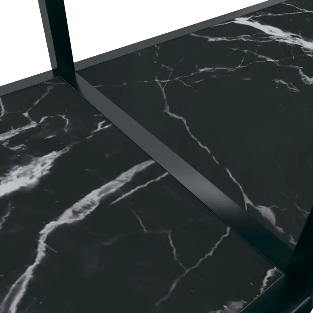 Tavolo Consolle Nero 140x35x75,5 cm in Vetro Temperato 331697