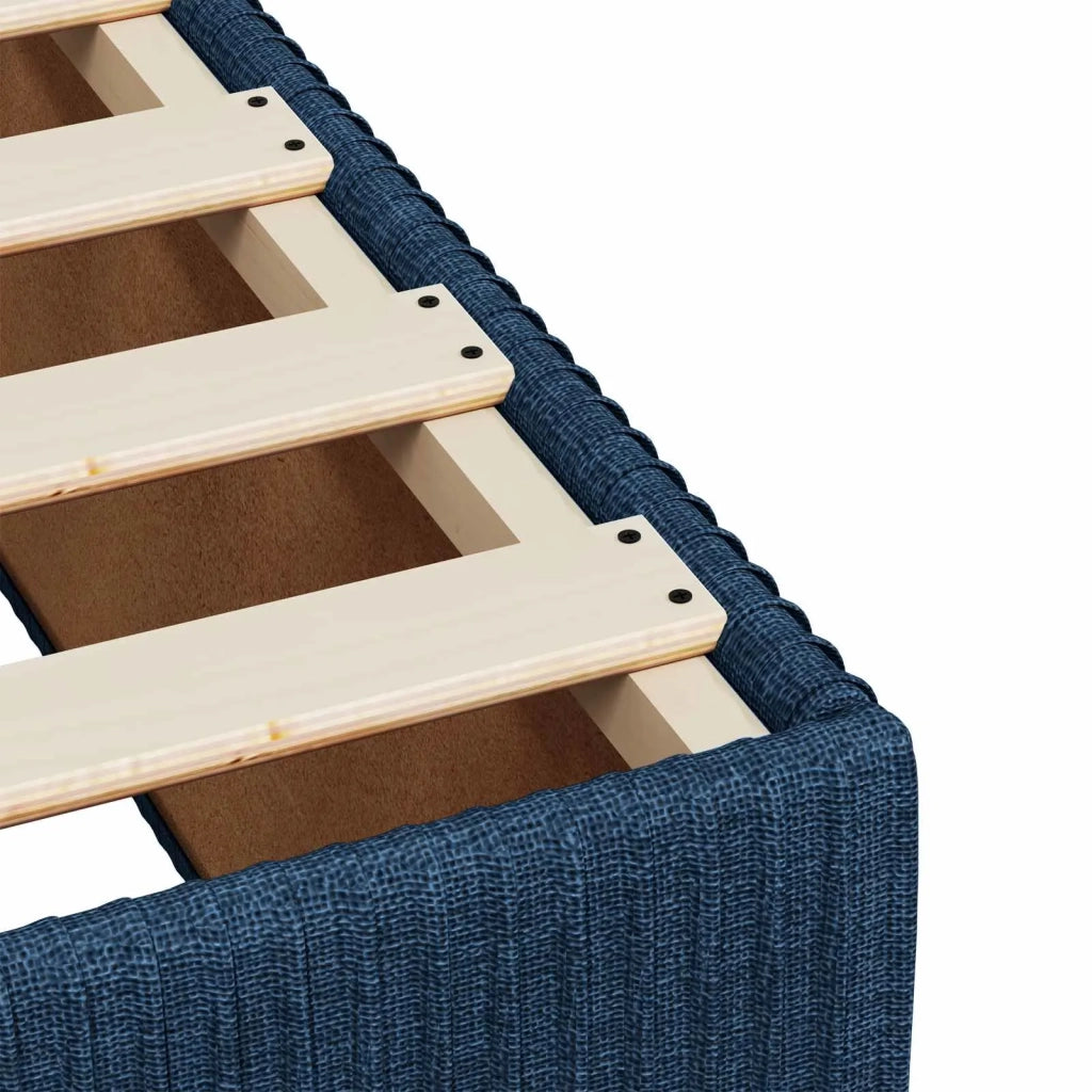 Letto box spring con materasso Blu 90 x 200 cm Tessuto 3451383