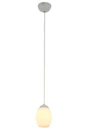 Lampada a sospensione minimal vetro bianca ovale LED 5W Maxlight